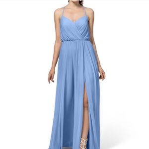 Azazie Steele Blue Darcy Dress
